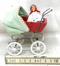 Puppenwagen DDR für Puppenstube Puppenhaus + Puppe Spielzeug /P6.7/18