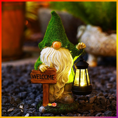 Gartenfigur gnom mit led - mit,