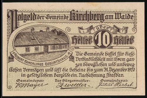 Notgeld kirchberg walde - am,
