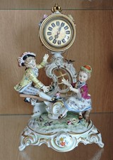 Tischuhr Porzellan Dresden