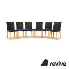 6er Garnitur Tonon Stoff Stühle Blau Esszimmer