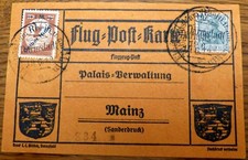 08 - Flugpost Rhein Main Karte Darmstadt 1912 Sieger 13 Zeppelin Palais