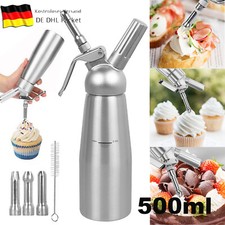 500ml Sahnespender Sahnesyphon Aluminium Auslaufsicherer Sahnesiphon mit 3 Düsen