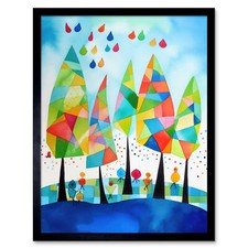 Abstract Autumn Trees Modern