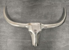 Wand Dekoration Deko Stier Bulle Kopf Silber