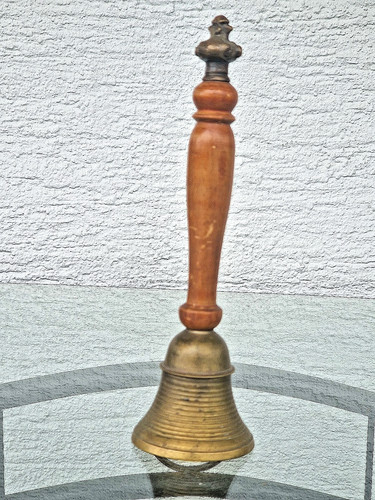 Antike messing schul glocke - messing,