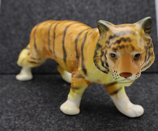 Tiger Raubkatze 32 cm ca Porzellanfigur Keramik Bodenmarke Schirmer