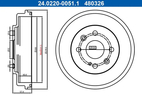 Bremstrommel 0220 0051 1 - bremstrommel, 24.0220-0051.1