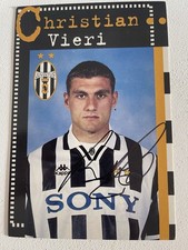 CHRISTIAN VIERI seltene Autogrammkarte JUVENTUS TURIN