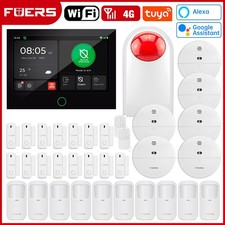 Funk Alarmanlage mit 7" LCD Display 4G WiFi GSM Heimalarmsystem mit 120dB Sirene