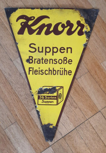 Sehr altes emailschild knorr - sehr,