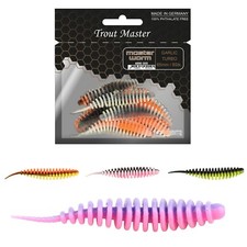 Spro Trout Master Worm 65 65mm Garlic Aroma UV 15 Farben 8 Stück Forelle Trout