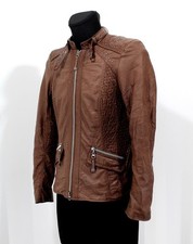 kurze Jacke Bonita Bikerjacke Fake Leder Lederoptik braun Gr. 38