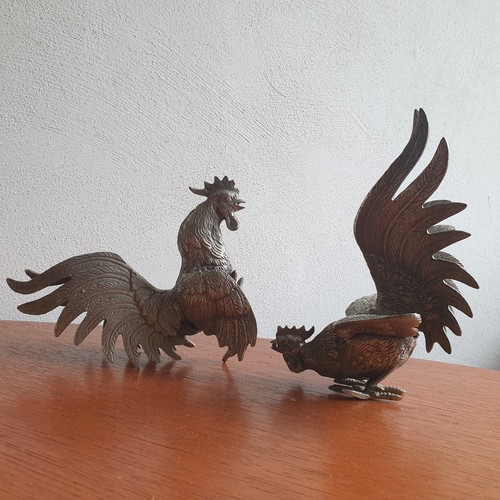 Metall skulpturen kampfhähne - skulpturen,