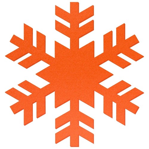 Orange filz schneeflocke - orange,