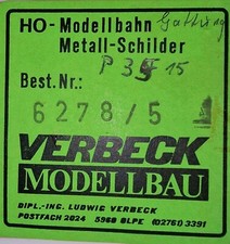 Verbeck H0 Dampflok Plakette