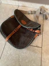 Hunting Bag Fliegenfischen Umhängetasche mit Schultergurt Canvas Netz Leder