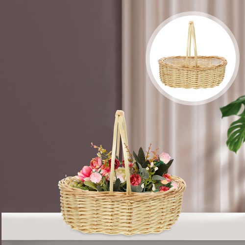 Handgewebter blumenkorb mit - handgewebter,