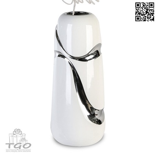 Gilde vase weiß silber - weiß,