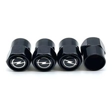 NEU 4 Stück Für Opel Logo Ventilkappen Schwarz Metall Reifen Ventil Kappen Satz