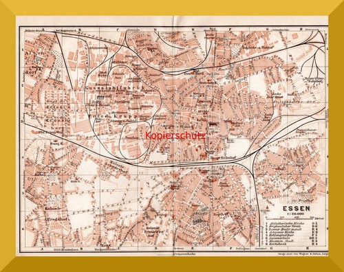 Essen original stadtplan von - essen, +original