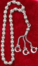 Gümüs Tesbih 925 Gümüş Fizyon AY YILDIZ 925er Silber Gebetskette Sterlingsilber