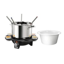 Unold 48645 Fondue Set Elektrisch Edelstahl Hot Pot Käsefondue Fleischfondue