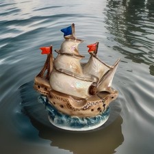 alter Rauchverzehrer Porzellan Segelschiff