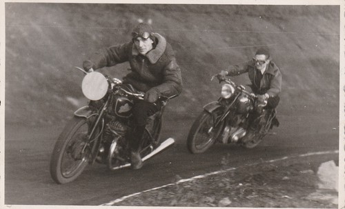 Foto männer auf - ak, motorrad