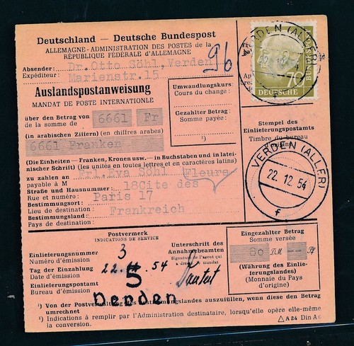 114141 auslandspostanweisung - 114141),
