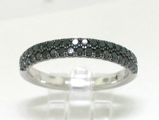 Memory Brillant Ring 585 Weißgold 14Kt Gold 39 schwarze Brillanten total 0,50ct