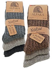 + Alpaka Socken Wollsocken Outdoorsocken warm - 3 Paar verschiedene Farben