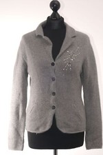 Joe Taft Damen Cardigan Strickjacke 38 grau hellgrau leicht Knopf 100% Kaschmir