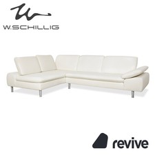 Willi Schillig Loop Leder Ecksofa Creme Sofa Couch manuelle Funktion