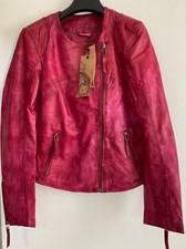 Neu Maze Leder Jacke Biker vintage Charakter Himbeere dark rose