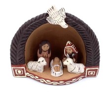 Krippe mit Taube Handarbeit aus Keramik Fairtrade Südamerika