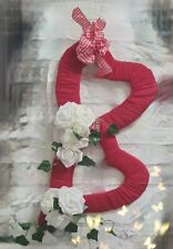 Valentinstag Wanddekoration Wanddeko Herzkranz  Türkranz Rot Weiß Verliebt Kranz