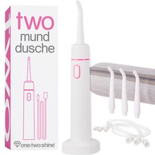 one:two:shine – Elektrische Munddusche TWO – klein leicht portabel Urlaub Reise
