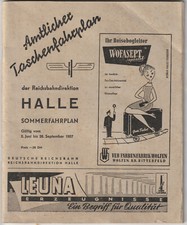 Fahrplan Deutsche Reichsbahn Rbd Halle 1957