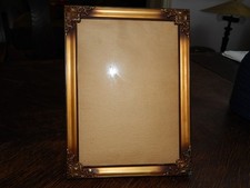 hochwertiger alter Bilderrahmen Messing patiniert gewölbtes Glas Aufsteller