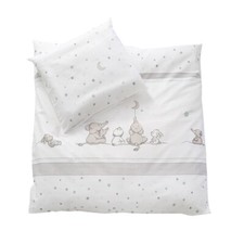 Roba Bettwäsche f. Wiege & Stubenwagen 80x80/35x40cm Sternenzauber grau-weiß TOP