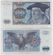 T146367 Banknote 100 DM Deutsche Mark Ro. 273b Schein 2. Jan 1970 KN NF 8775417