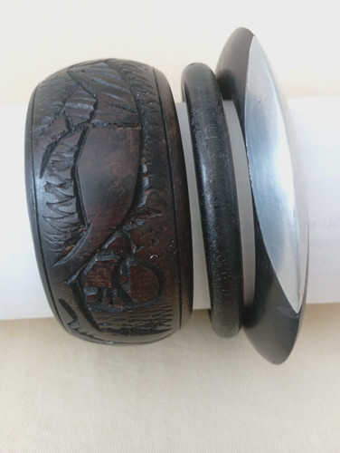 Geschnitzter ebenholz armband - geschnitzter,