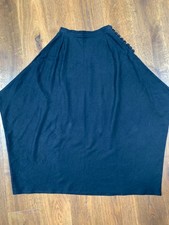 YP einzigartiger, langer Rock in Schwarz, Leinen-Baumwolle, Gr. S/M