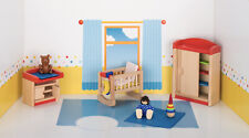 Puppenhausmöbel KINDERZIMMER Spielzimmer Biegepuppen Puppenmöbel Holz 12-teilig