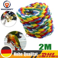 2M Vogel Seil Papageien Kletterspirale Schaukel mit Glocke für Vogelkäfig Garten