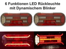 2x 6 Funktionen LED Rückleuchte dynamischer Blinker EMV 12V 24V E9 SET für LKW