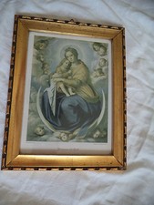 wunderschönes  Heiligenbild - Madonna mit Kind - Sasso ferrato - im " Goldrahmen
