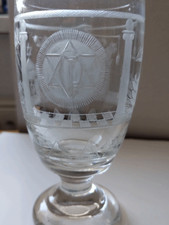 Freimaurer Glas Pokal Kanone Logenglas mit Regalia
