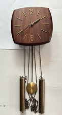 Vintage Wanduhr AMS,  Kettenzug  Pendel Schlagwerk 3 Hämmern 70er Nicht Geprüft